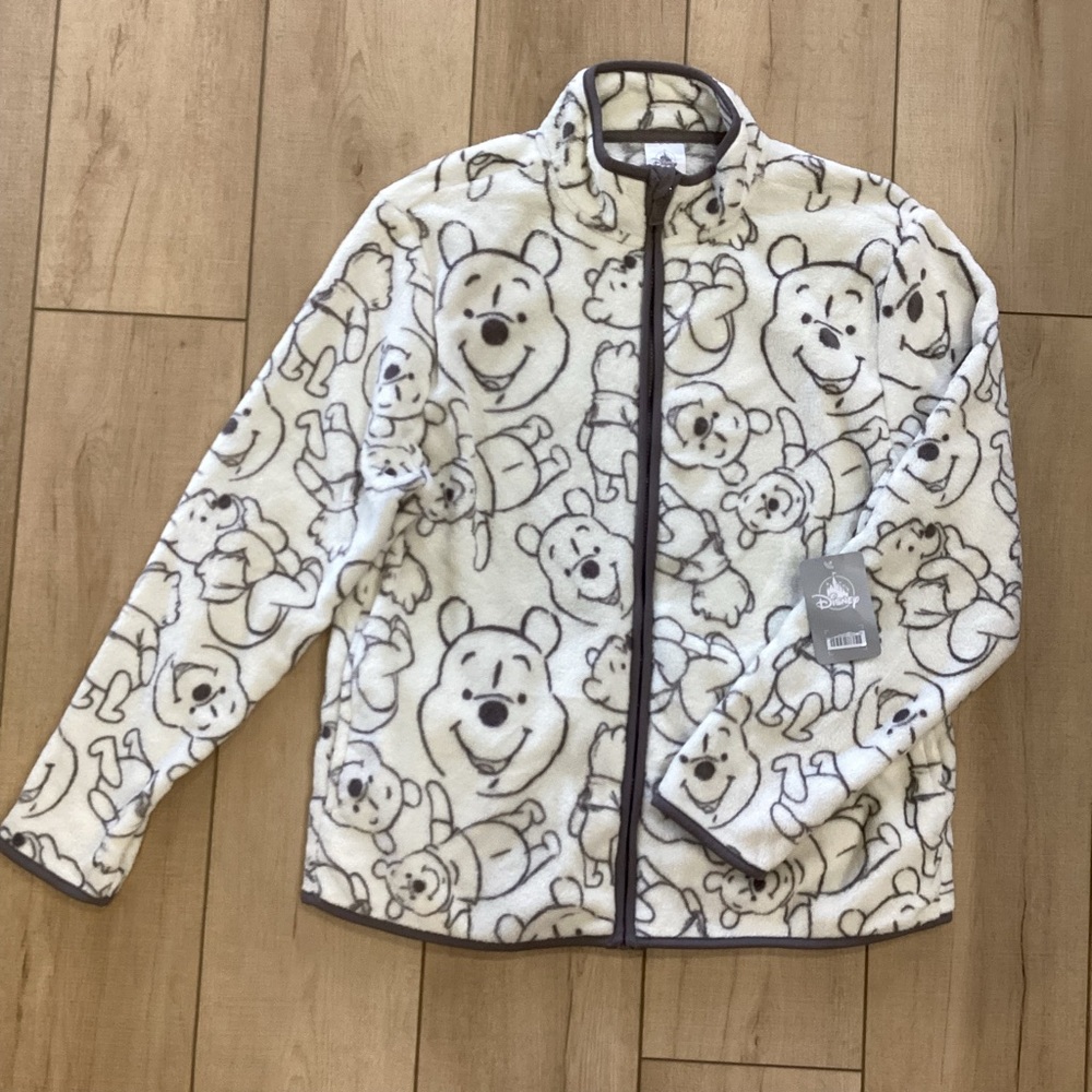 Disney Winnie The Pooh Zip Up Fleece Jacket Woman’s Size L.